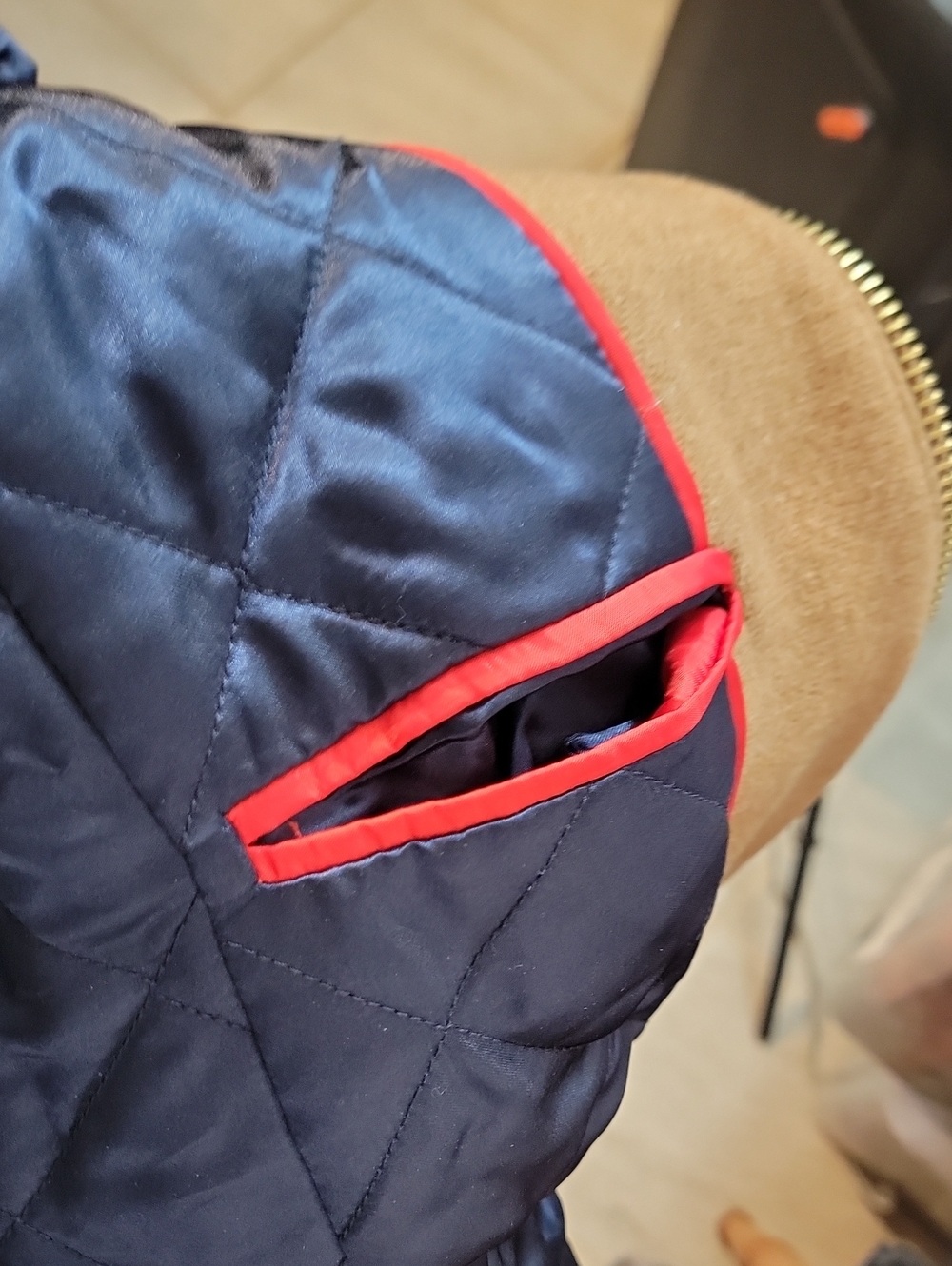 Camel Wool Blend Zip Coat with Quilted Navy Lining J. Crew - Picture 9 of 9